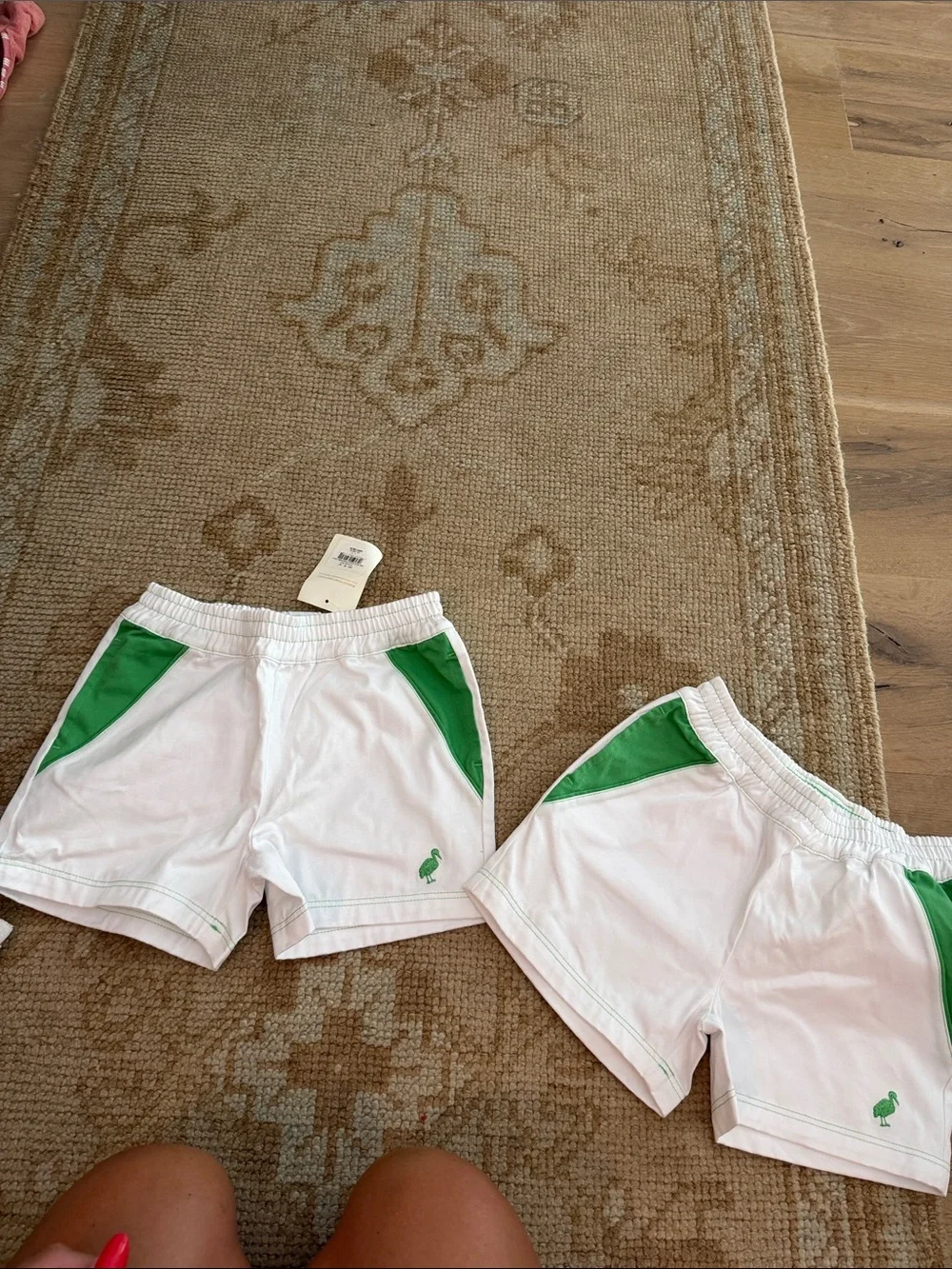 White & Green Athletic Shorts Beaufort Bonnet